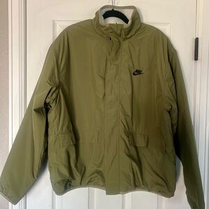 New! Nike Reversible Olive Green/Camo Fleece Jacket - Men’s Size Medium